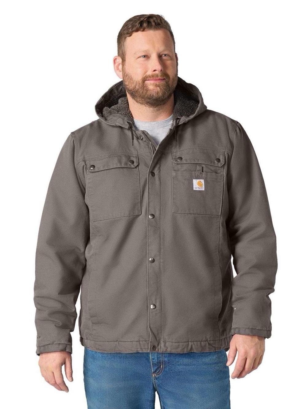 Carhartt Mens XL Washed Duck Bartlett Jacket Sherpa Lined‎ Gravel Gray 103826